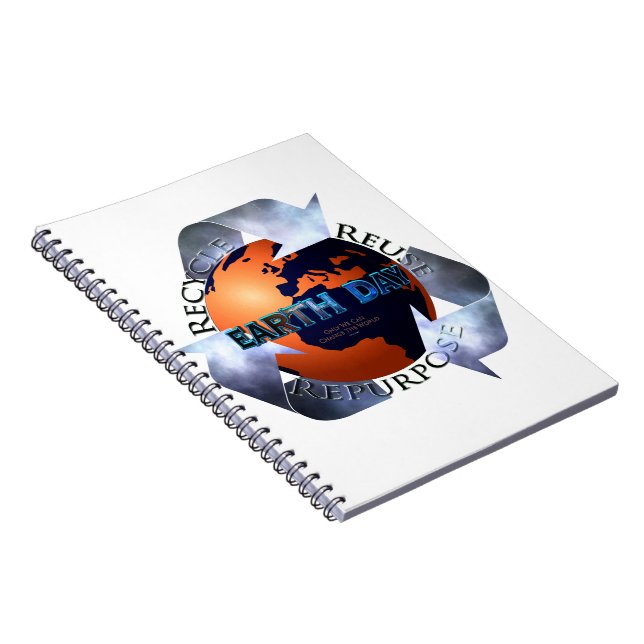 Earth Day Change The World Spiral Notebook (Right Side)