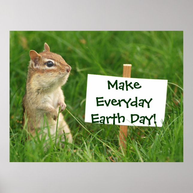 Earth Day Chipmunk Poster (Front)