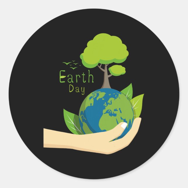 Earth Day  Classic Round Sticker (Front)