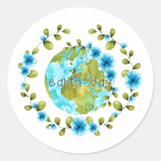 earth day classic round sticker (Front)