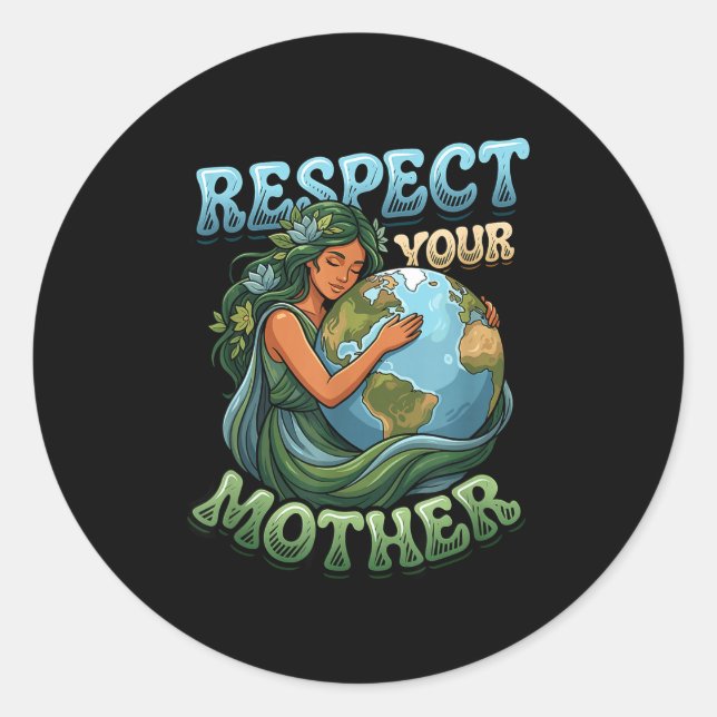 Earth day climate change awareness environmental classic round sticker (Front)