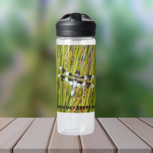 Earth Day Common Whitetail Dragonfly Photo Water Bottle