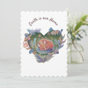 Earth day cosy home thank you card