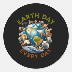 Earth Day Cute Earth Day 2025 Men Women Kids  Classic Round Sticker