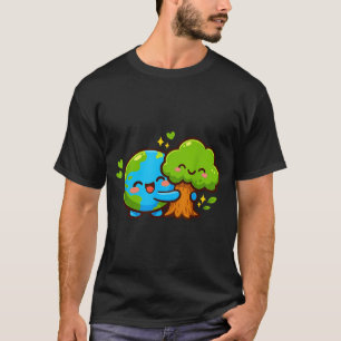 Earth Day Cute Earth Hugging Tree Save The Planet  T-Shirt