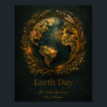 Earth Day Dark Botanical Wreath Nature Lover Gift  Poster<br><div class="desc">Honor our beautiful planet with this stunning dark moody Earth Day botanical wreath design, the perfect gift for every nature lover, plant parent and earth warrior! 🌍 A dramatic lush botanical wreath surrounds our sacred Earth — rich forest green tropical leaves, warm amber botanicals and golden dried elements dramatically lit...</div>