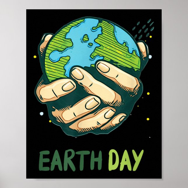 Earth Day Drawing Environmental Protection  Poster (Front)