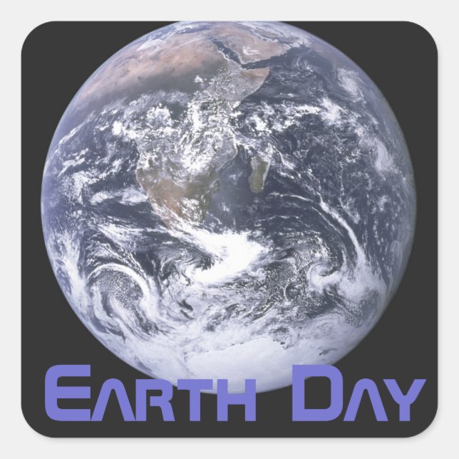 Earth Day - Earth in full view Square Sticker (Front)