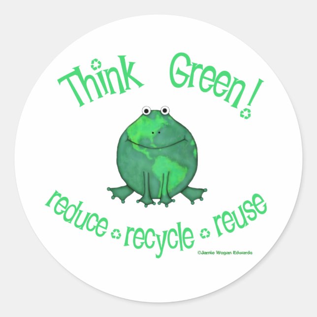 Earth Day Environmental Classic Round Sticker (Front)