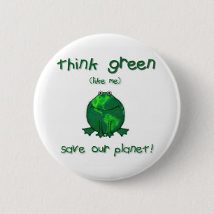 Earth Day Environmental Frog 6 Cm Round Badge
