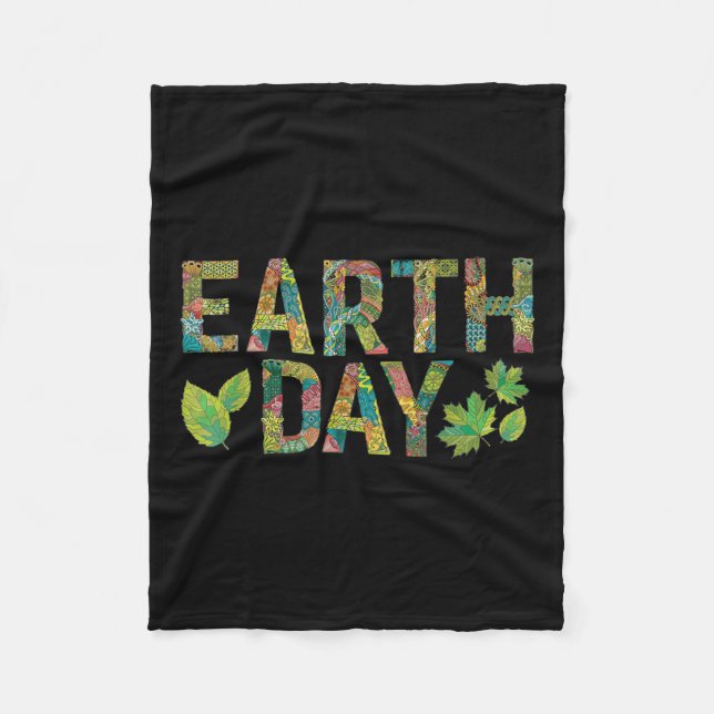 Earth Day Environmental Protection Save Tree &amp; Fleece Blanket (Front)