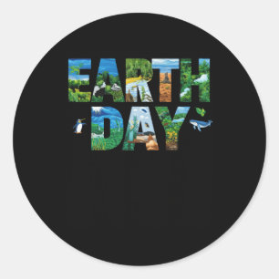 Earth Day Environmental Protection Save Tree And A Classic Round Sticker