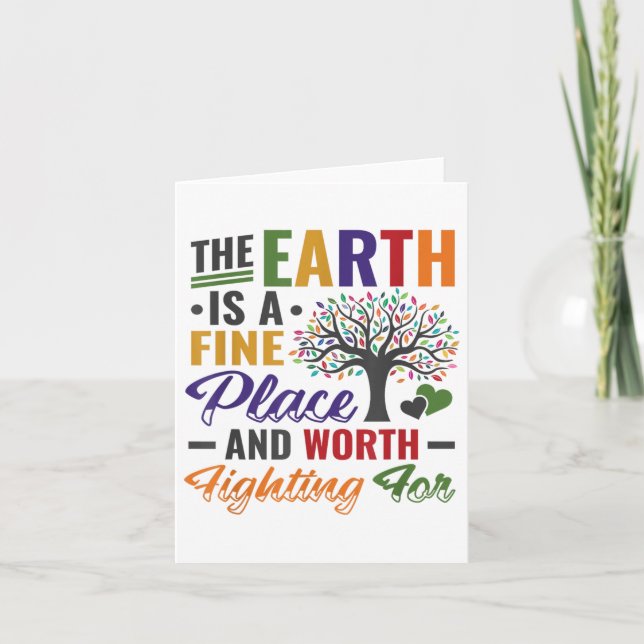 Earth Day Environmental Protection Stop Global War Card (Front)