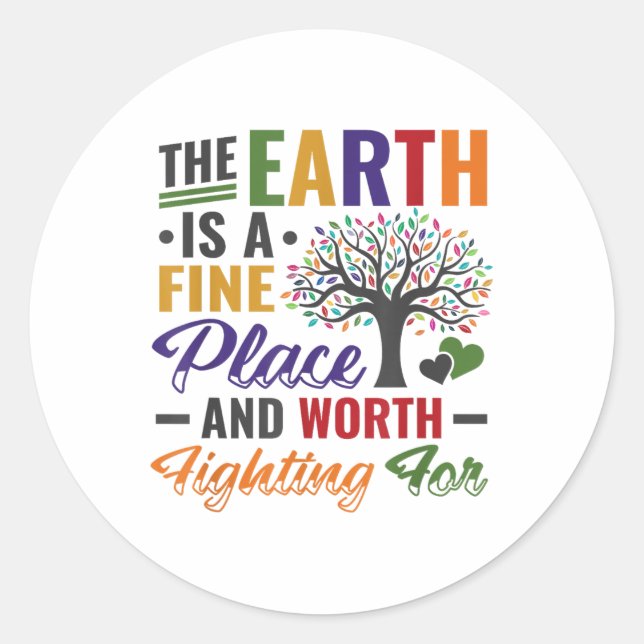 Earth Day Environmental Protection Stop Global War Classic Round Sticker (Front)