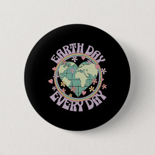 Earth Day Every Day Climate Change Environmental A 6 Cm Round Badge