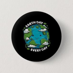 Earth Day Every Day Cute Environmental Gift Eco Pr 6 Cm Round Badge