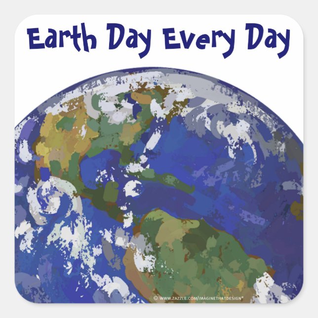 Earth Day Every Day Earth Art Stickers (Front)