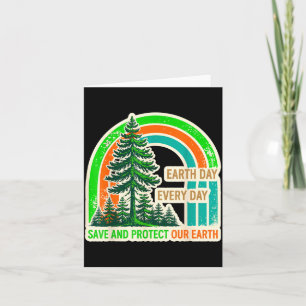 Earth day every day forest retro anniversary card