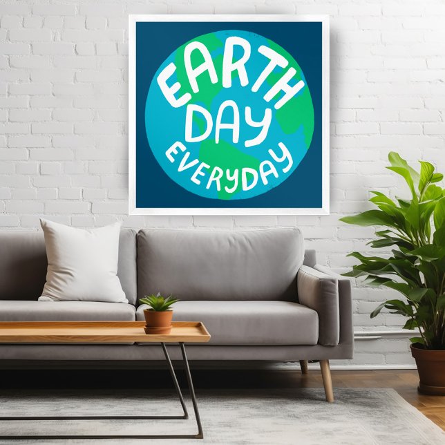 EARTH DAY EVERY DAY Handlettered Globe Planet Poster (EARTH DAY EVERY DAY Handlettered Globe Planet Poster
)