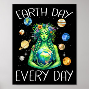 Earth Day Every Day Hippie Nature Gaia Greek Godde Poster