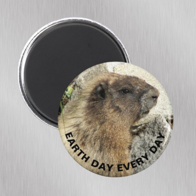 Earth Day Every Day Hoary Marmot Photo Magnet (Creator Uploaded)