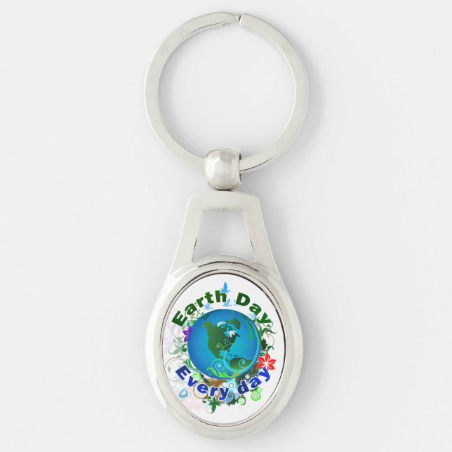 Earth Day Every Day Key Ring (Front)