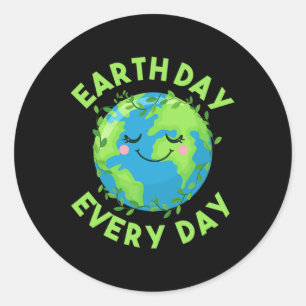 Earth Day Every Day Love The Environment  Classic Round Sticker