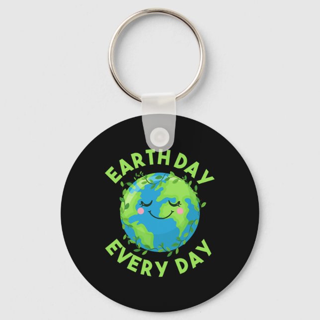 Earth Day Every Day Love The Environment  Key Ring (Front)