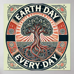 Earth Day Every Day Nature Lovers Poster