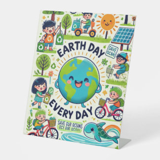 Earth Day Every Day Pedestal Sign