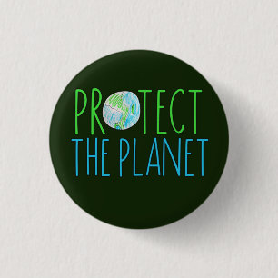 Earth Day Every Day Protect the Planet 3 Cm Round Badge