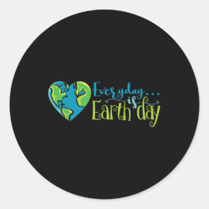 Earth Day Every Day Rainbow Make The Earth Green A Classic Round Sticker