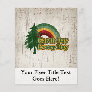 Earth Day Every Day, Retro Rainbow Flyer