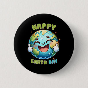 Earth Day Every Day Retro Vintage Men Women Kids N 6 Cm Round Badge