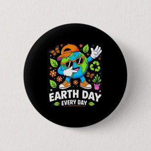 Earth day every day save the planet dabbing eco 6 cm round badge