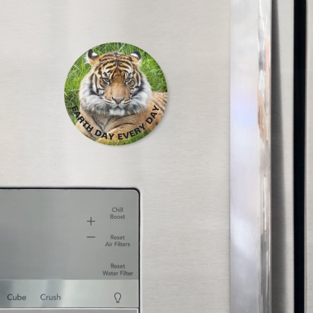 Earth Day Every Day Sumatran Tiger Photo Magnet (In Situ (Fridge))