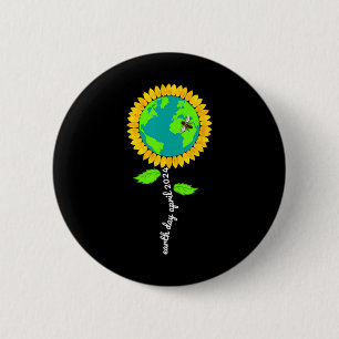 Earth Day Every Day Sunflower Restore Save Earth 6 Cm Round Badge