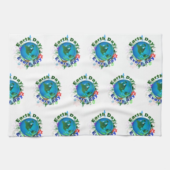 Earth Day Every Day Tea Towel (Horizontal)