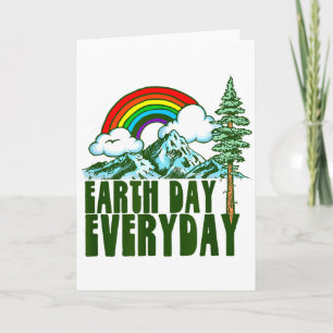 Earth Day Every Day! Vintage Rainbow Nature & Card