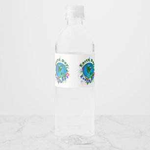 Earth Day Every Day Water Bottle Label