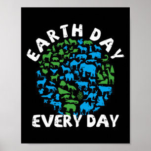 Earth Day Everyday Earth Animal Lovers  Poster