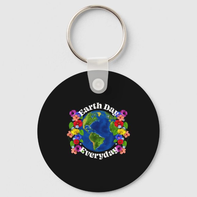 Earth Day Everyday Earth Day Environmental  Key Ring (Front)