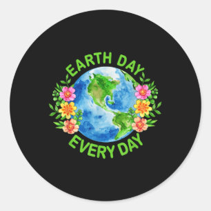 Earth Day Everyday Floral Earth Day 2025 Save The Classic Round Sticker