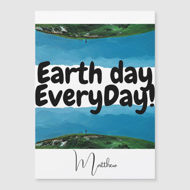 earth day everyday, go green, elegant art science (Front)