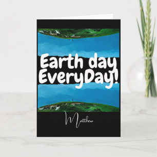 Earth Day Everyday Go Green Elegant Art Science T  Card