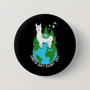 Earth Day Everyday Llama Cool Pro Environment Love 6 Cm Round Badge