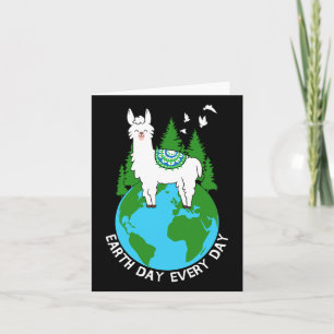 Earth Day Everyday Llama Cool Pro Environment Love Card