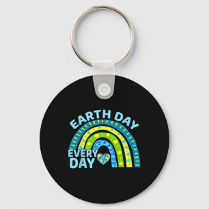 Earth Day Everyday Rainbow Design Earth Day Key Ring