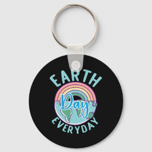 Earth Day Everyday Rainbow Heart Teacher Key Ring