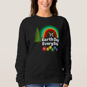 Earth Day Everyday Rainbow Pine Tree Green Earth H Sweatshirt